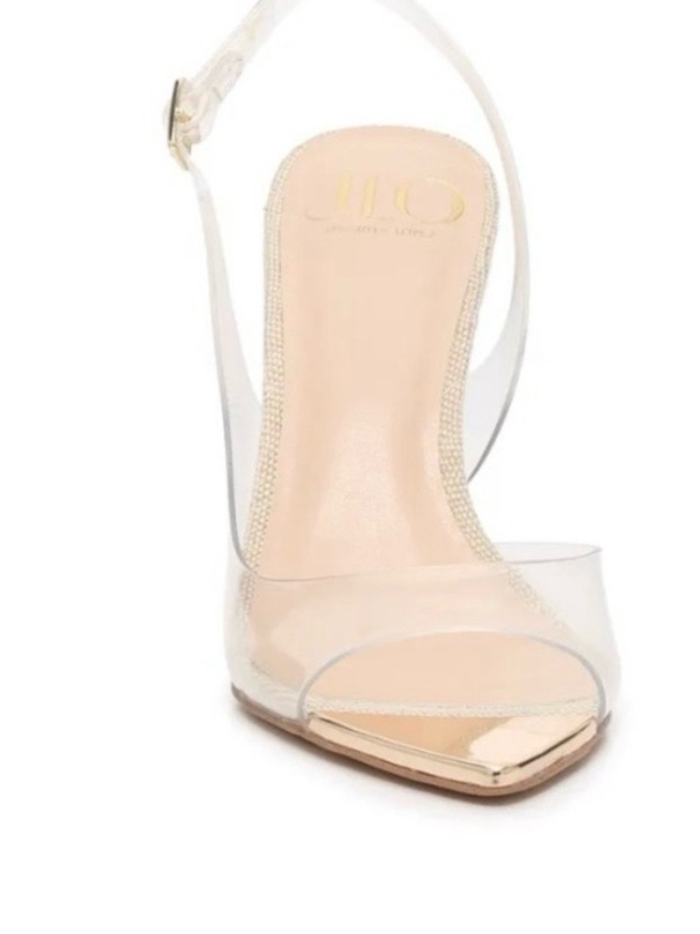 Jennifer Lopez Clear Strap Nude and Gold Stiletto Heels 39 - Picture 2 of 15